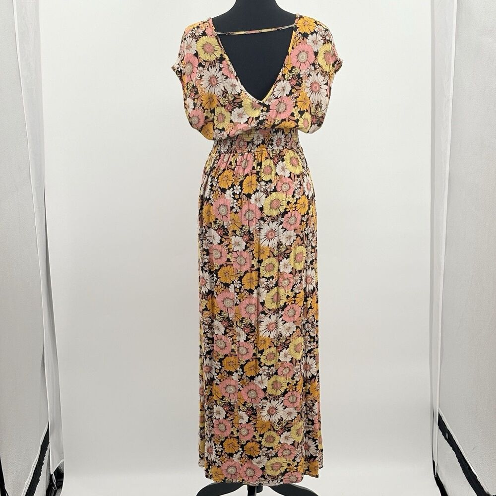 Navena Rae Floral Maxi Blouson Dress Medium Garden Fairy Party Summer Boho Airy - Picture 2 of 7